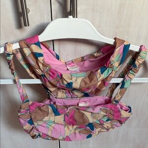 L Space Floral Pink and Tan Women's Top